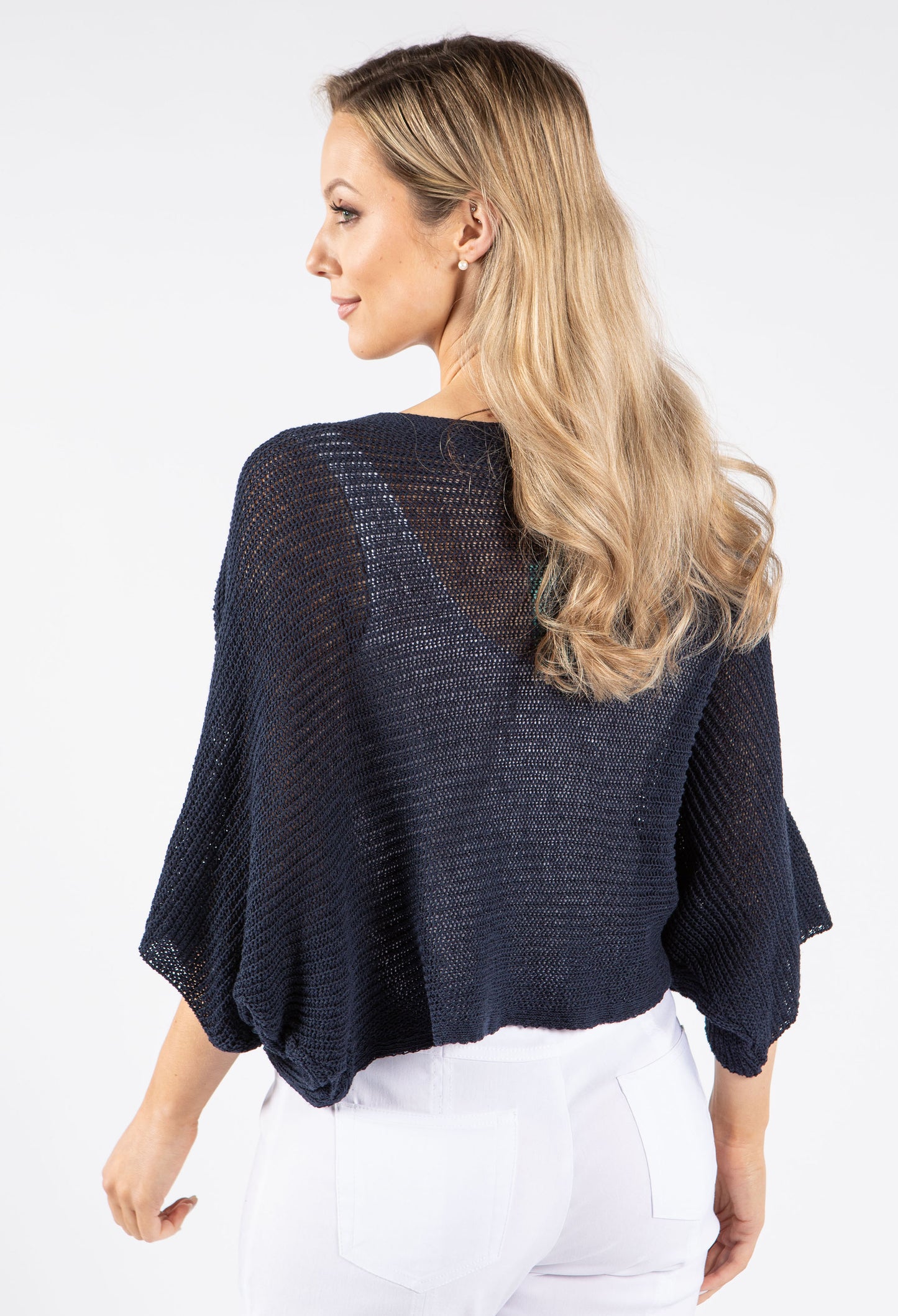 Knit Front Crossover Pullover