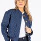 Gold Button Polka Dot Short Denim Jacket