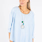 Soft Sleeve Top with Necklace