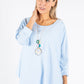 Soft Sleeve Top with Necklace