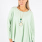 Soft Sleeve Top with Necklace