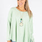 Soft Sleeve Top with Necklace