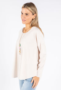 Soft Sleeve Top with Necklace