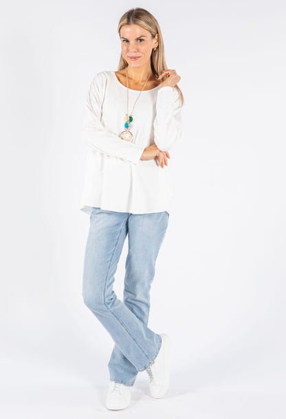 Soft Sleeve Top with Necklace