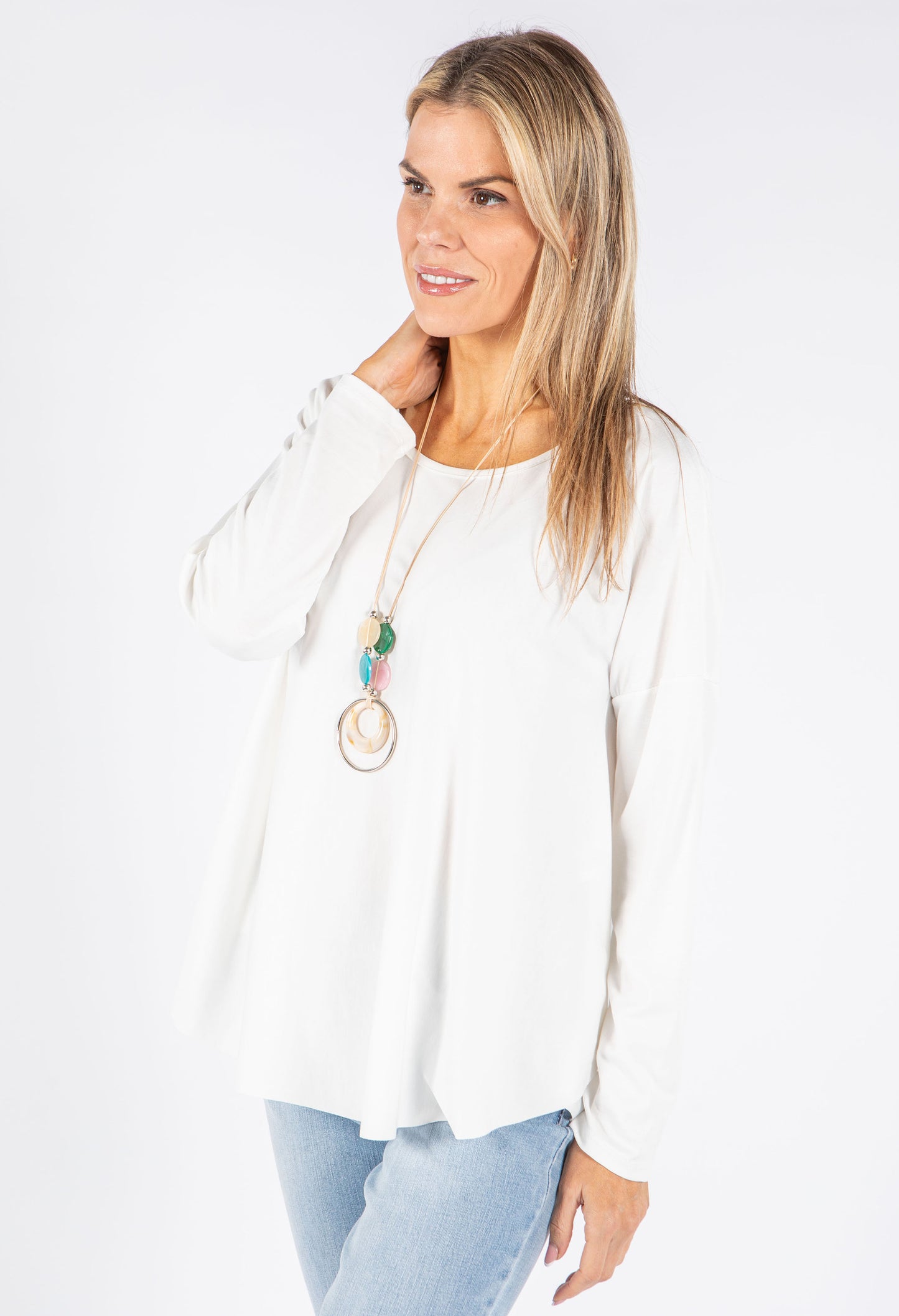 Soft Sleeve Top with Necklace