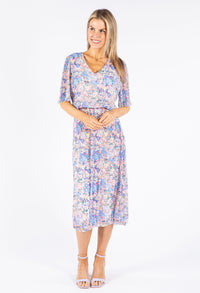 Floral Plisse Pop Over Dress