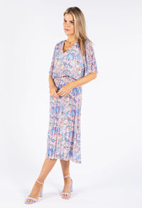 Floral Plisse Pop Over Dress