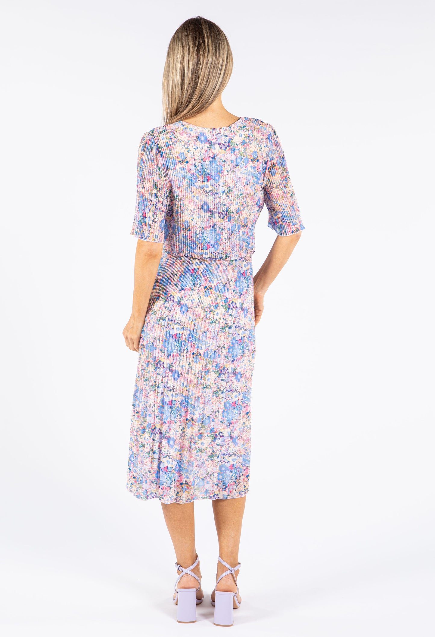 Floral Plisse Pop Over Dress