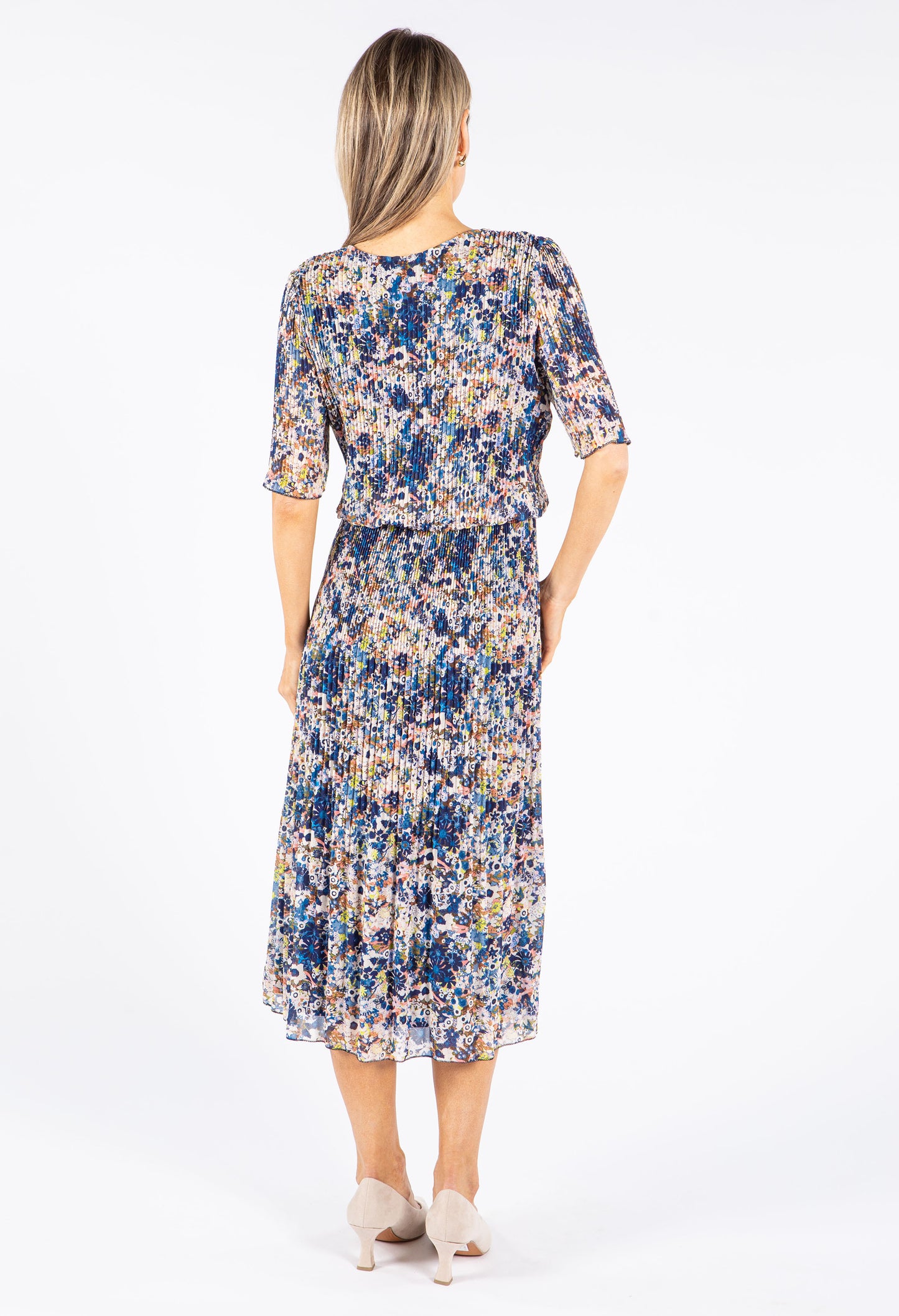 Floral Plisse Pop Over Dress