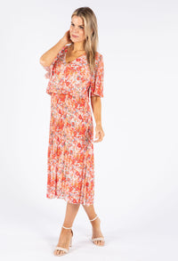 Floral Plisse Pop Over Dress