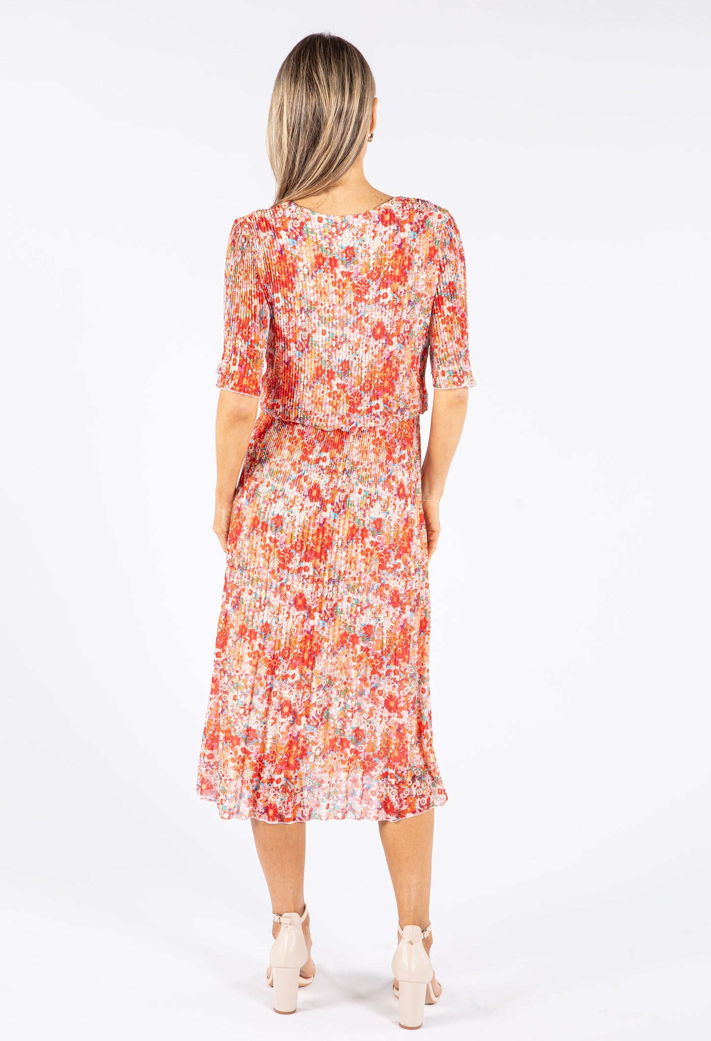 Floral Plisse Pop Over Dress