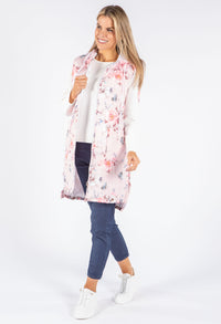 Longline Floral Print Gilet