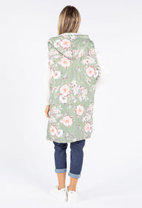 Longline Floral Print Gilet