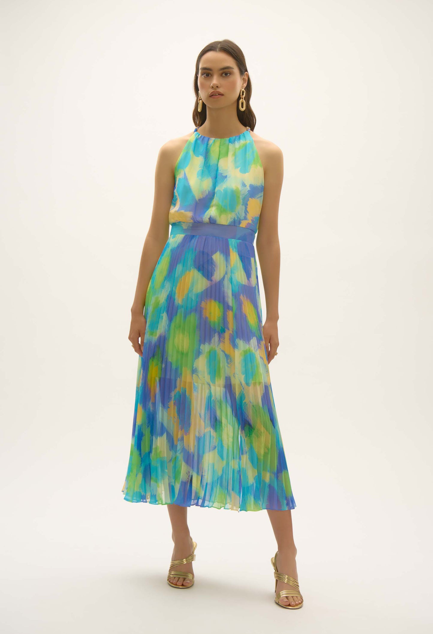 Sleeveless Abstract Maxi Dress