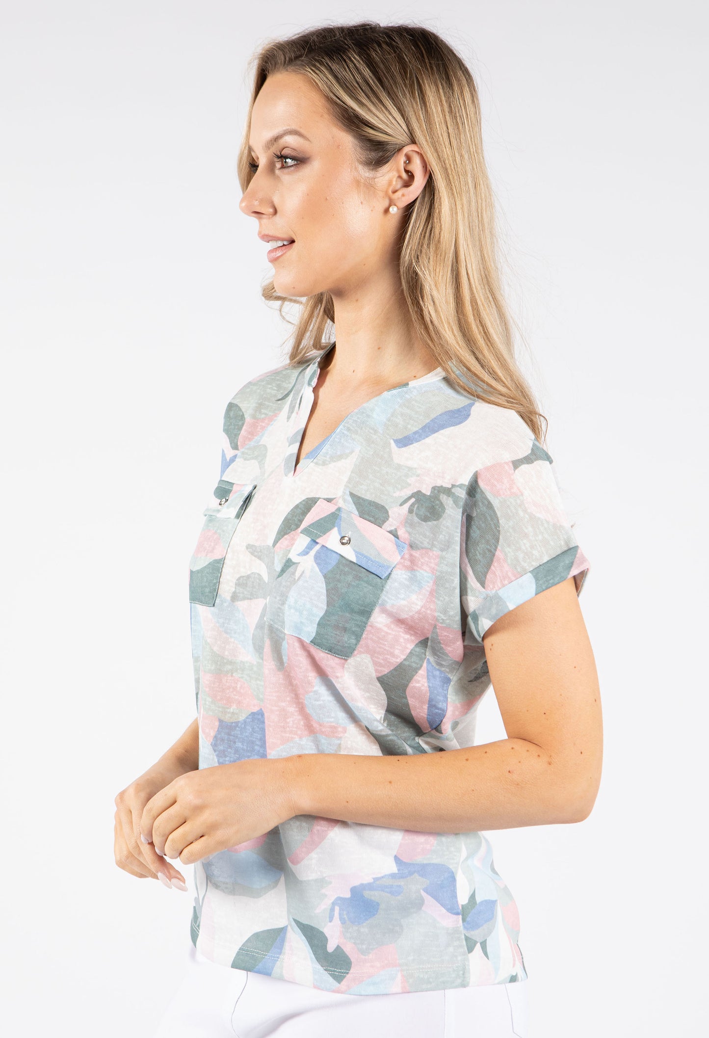 Front Pocket Printed Top