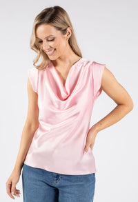 Cowl Neck Satin Top