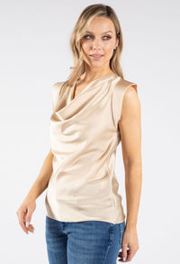 Cowl Neck Satin Top