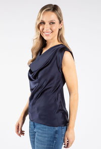 Cowl Neck Satin Top