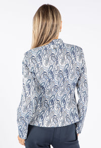 Paisley Print Structured Buttoned Jacket