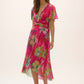 Floral V-neck Wrap Dress