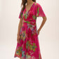 Floral V-neck Wrap Dress