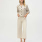 Foiled Linen Blend Short Sleeve Boxy Jacket