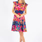 Frill Sleeve Floral Midi Dress