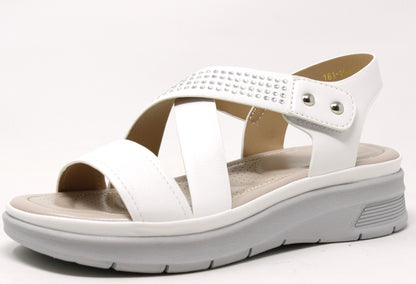 Diamante Cross Strap Sandal