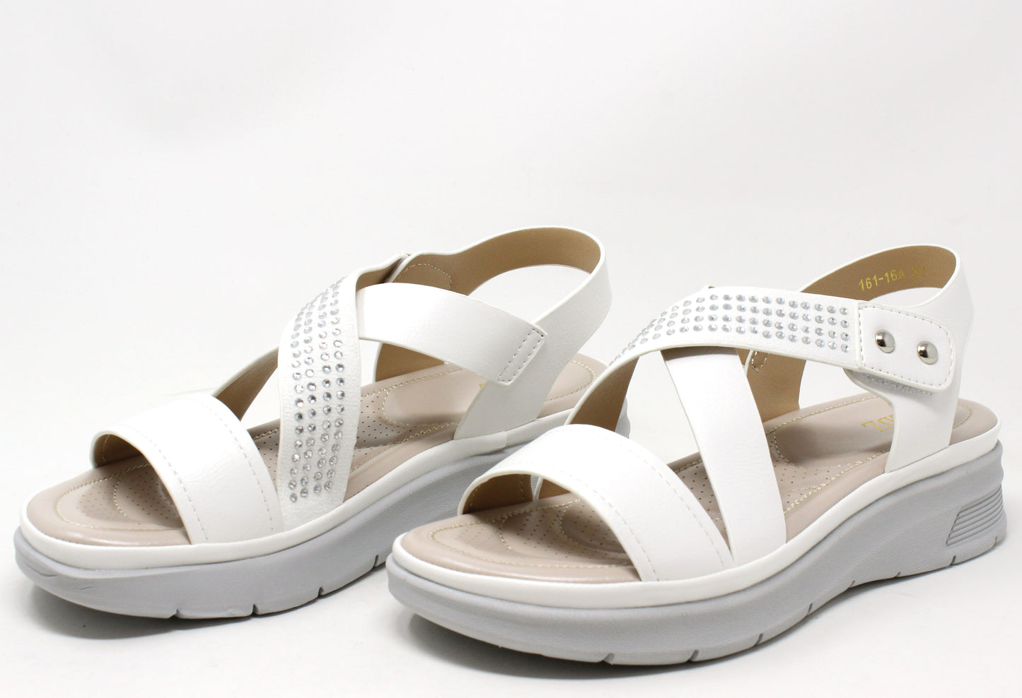 Diamante Cross Strap Sandal