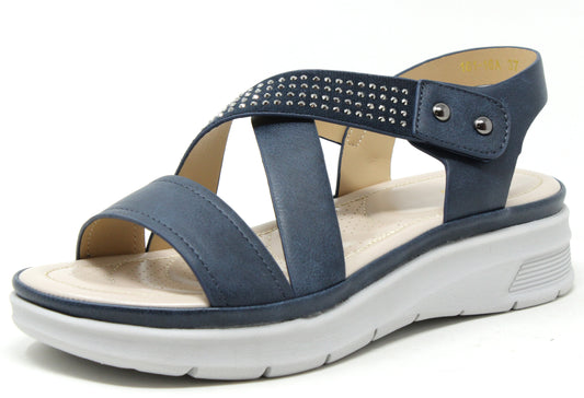 Diamante Cross Strap Sandal