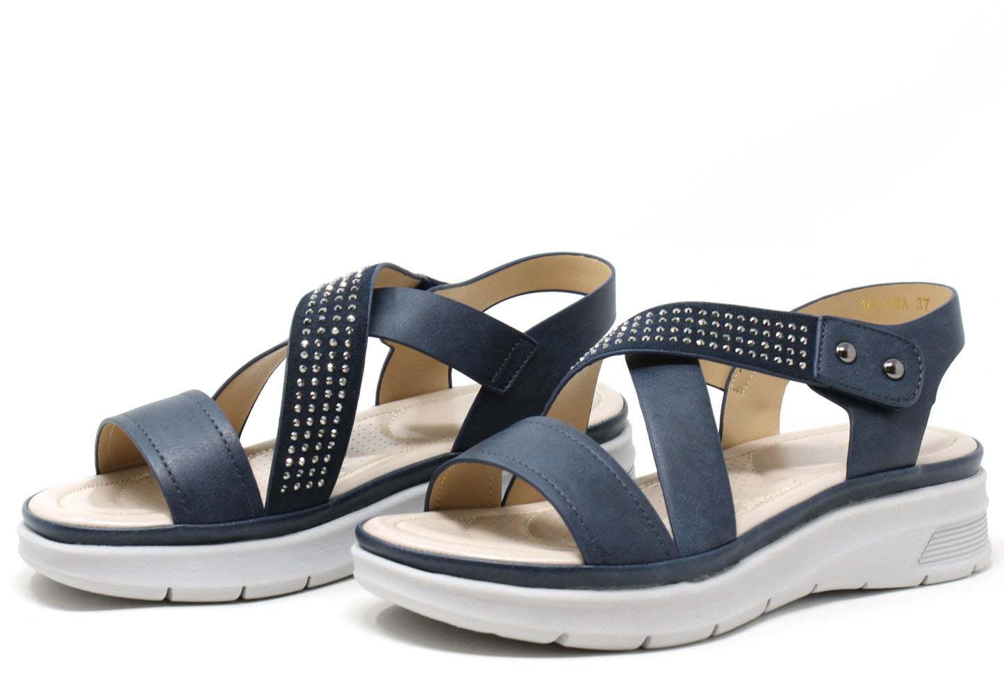 Diamante Cross Strap Sandal