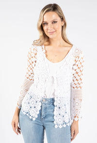 Tie Front Crochet Cardigan