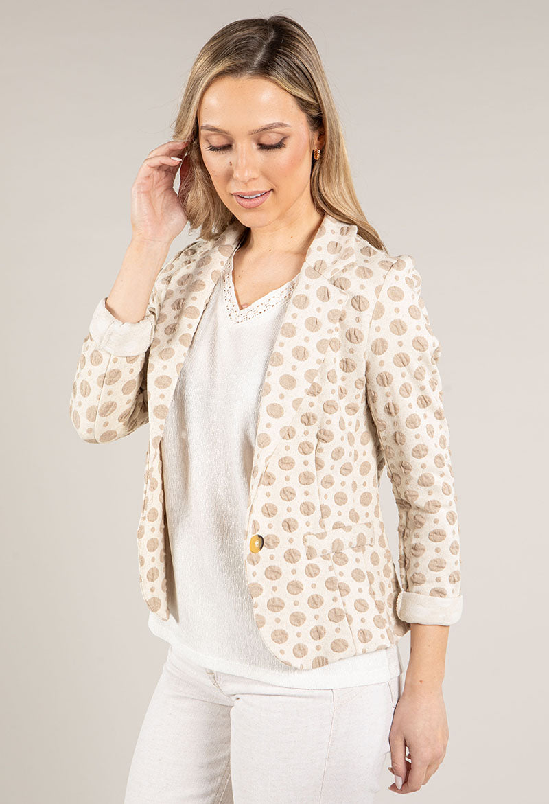 Dotted Single Breasted Blazer