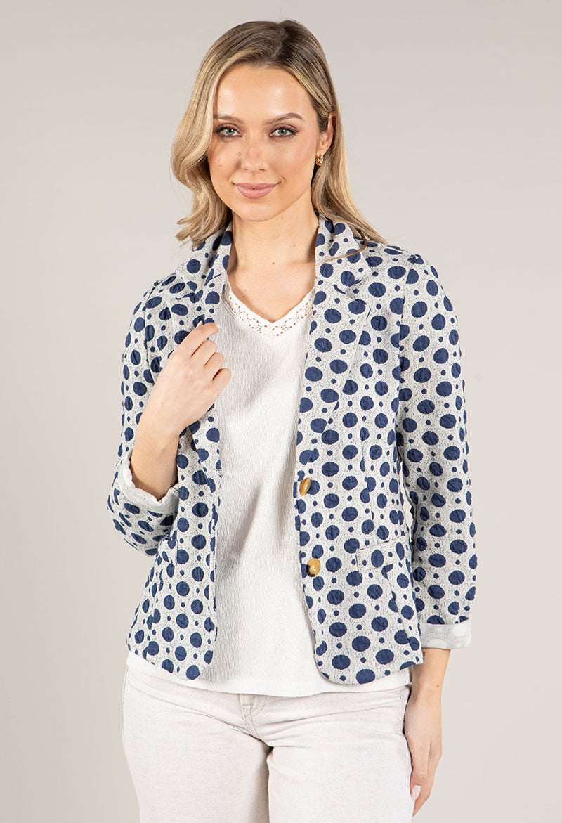 Dotted Single Breasted Blazer