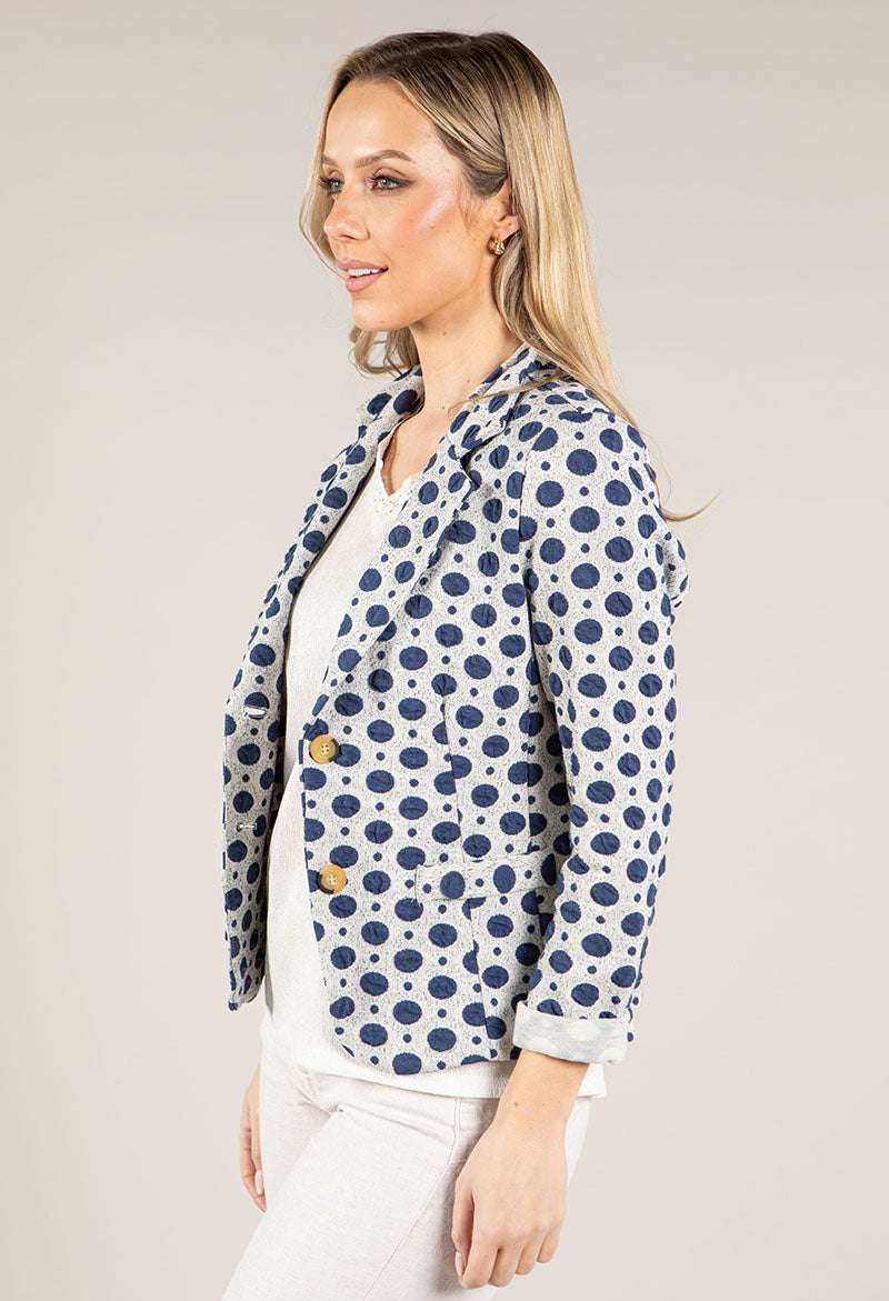 Dotted Single Breasted Blazer