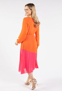 Colour Block Wrap Dress