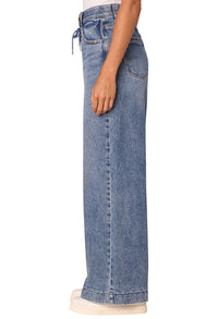 "Ab"solution Skyrise Drawstring Waistband Wide Leg Jeans