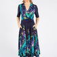 Paisley Print Midi Wrap Dress