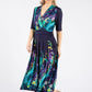 Paisley Print Midi Wrap Dress