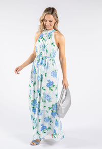 High Neck Floral Midi Dress