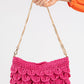 Straw Scalloped Cross Body Bag