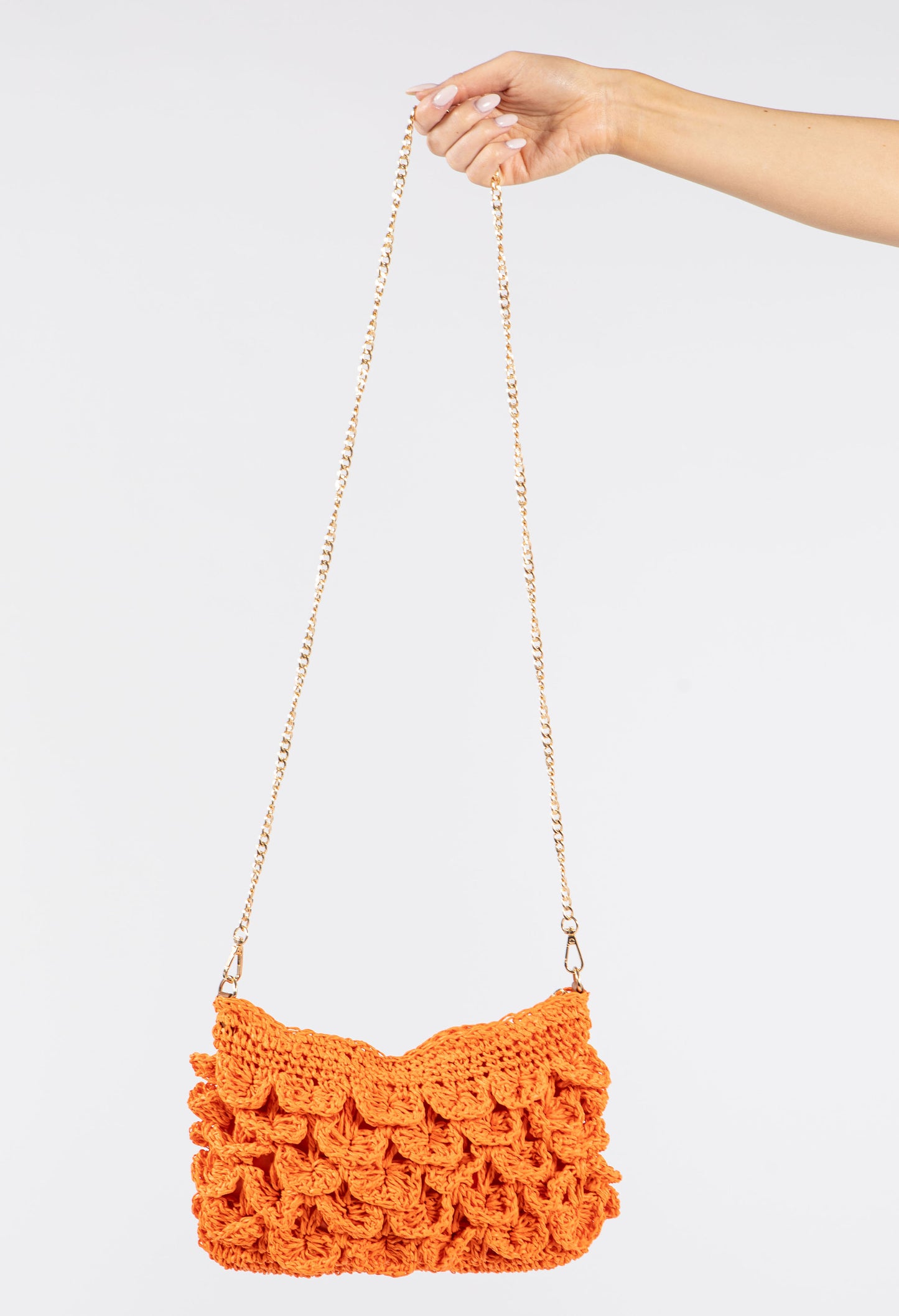 Straw Scalloped Cross Body Bag