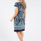 Tie Waist Abstract Print Dress