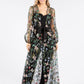 Floral Embroidered Overlay Jumpsuit