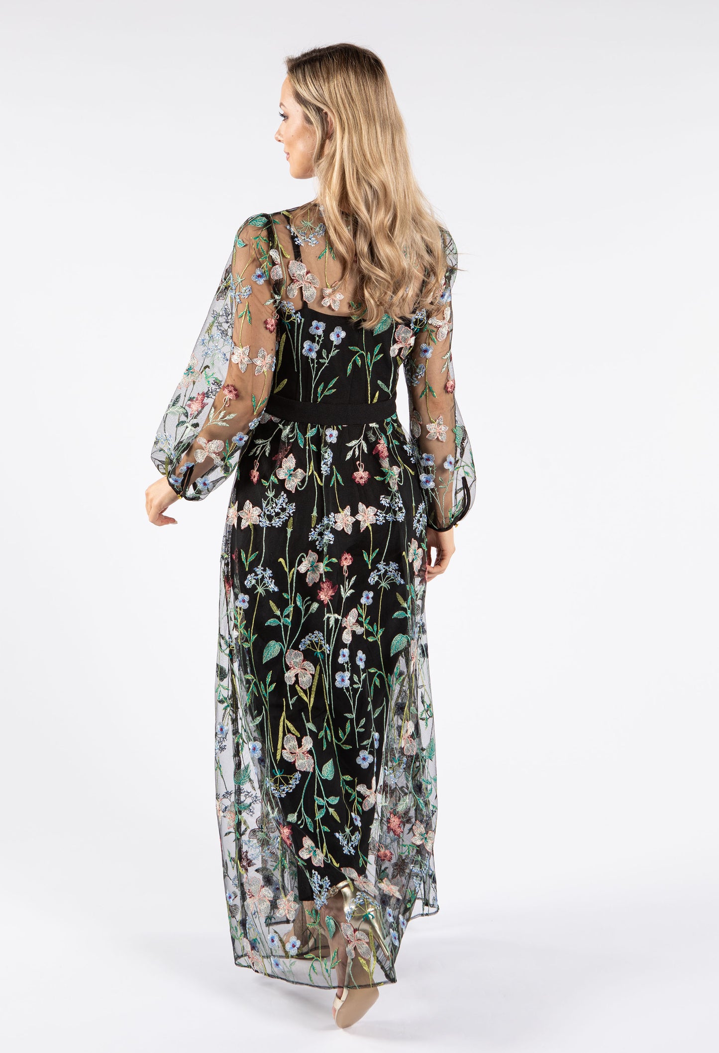 Floral Embroidered Overlay Jumpsuit