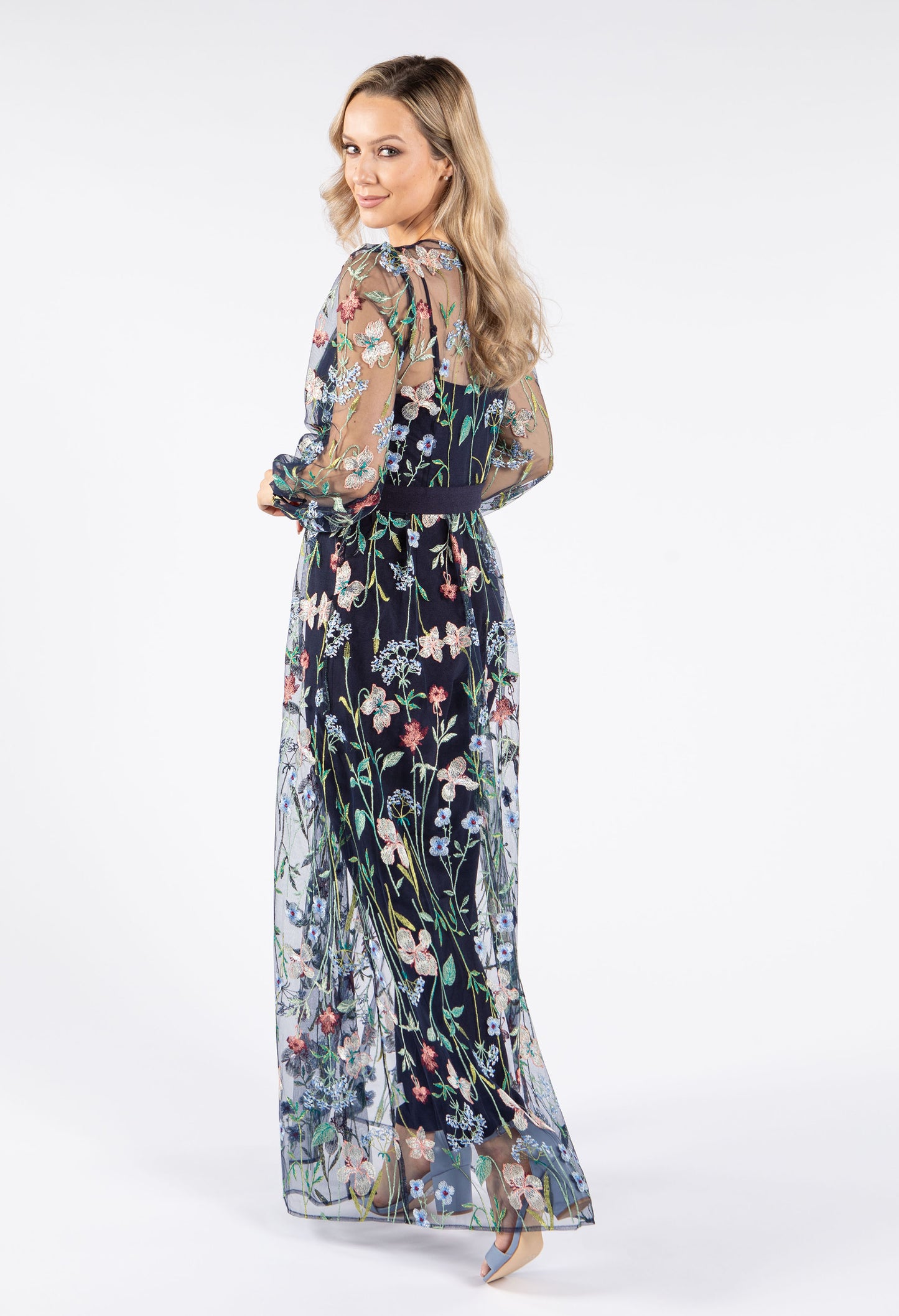 Floral Embroidered Overlay Jumpsuit