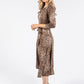 Mini Leopard Print Tie Waist Round Neckline Dress