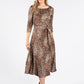 Mini Leopard Print Tie Waist Round Neckline Dress