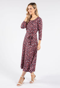 Floral Print Tie Waist Dress