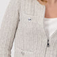 Silver Buttons Detail Zip Up Jacket